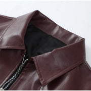 Chic PU Leather Crop Jacket