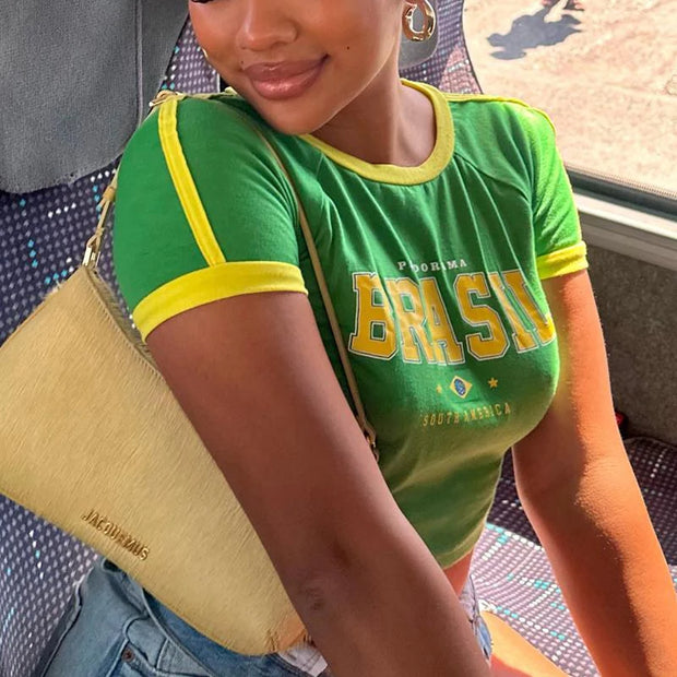 Retro Brazil Crop Top