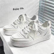 Stylish White Lace-Up Sneakers