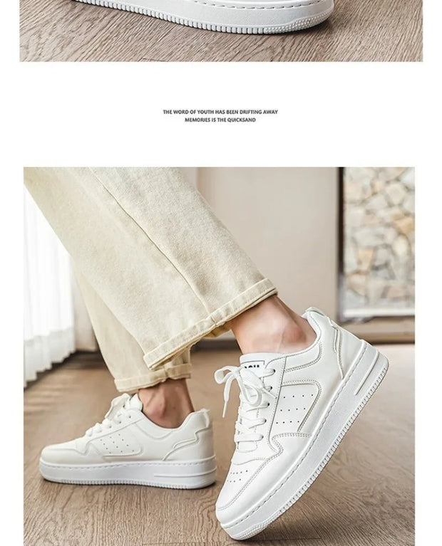 Stylish White Lace-Up Sneakers