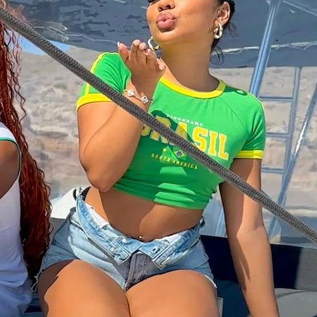 Retro Brazil Crop Top